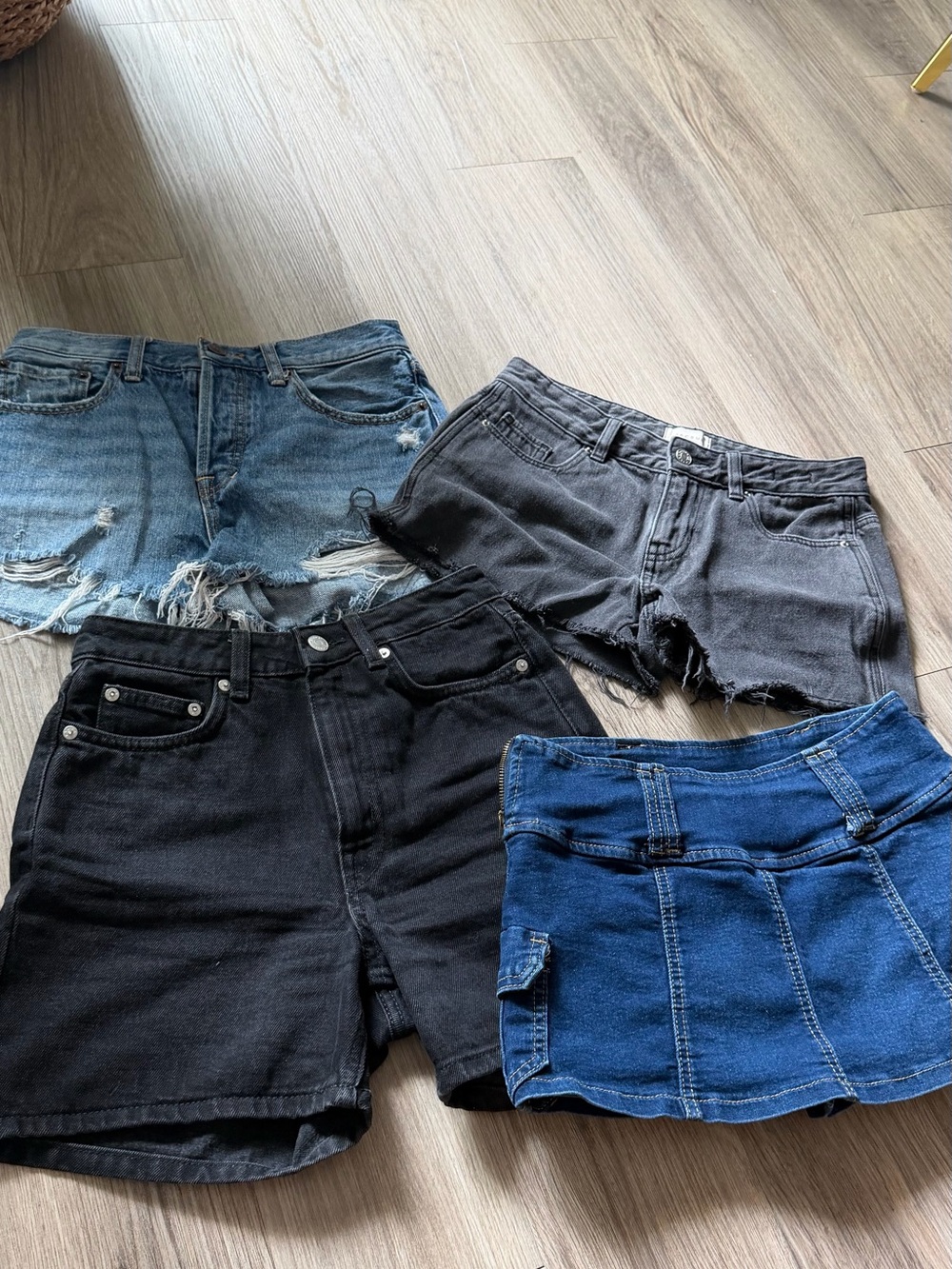 Denim Shorts and Skort Set